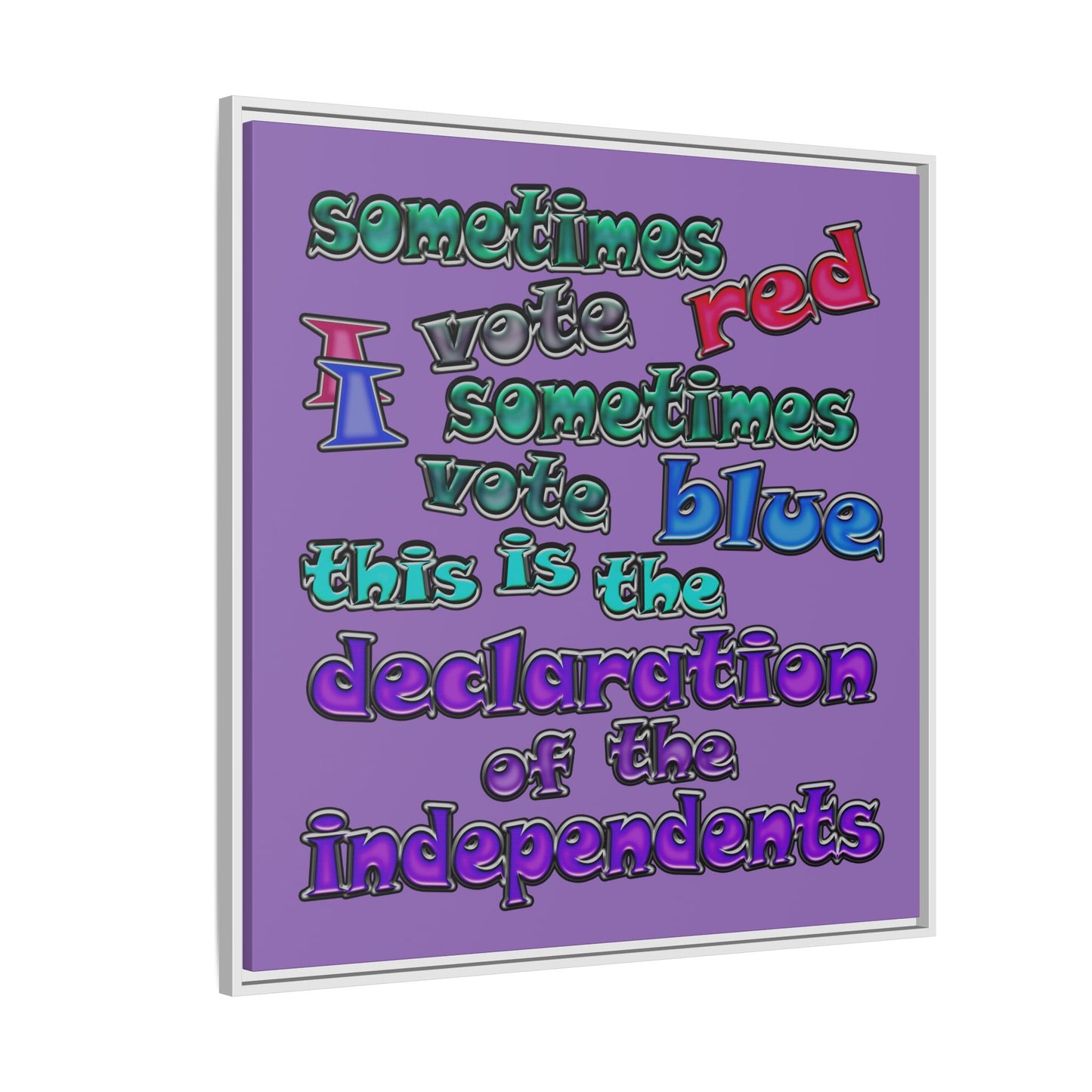 declaration of the independents - framed canvas art (light purple)