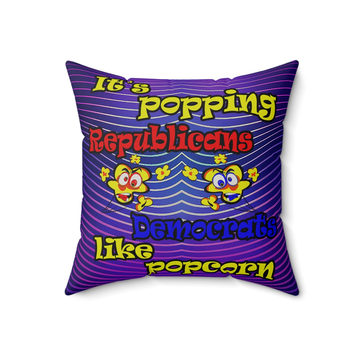 popping like popcorn - Faux Suede Square Pillow - (purple wave)