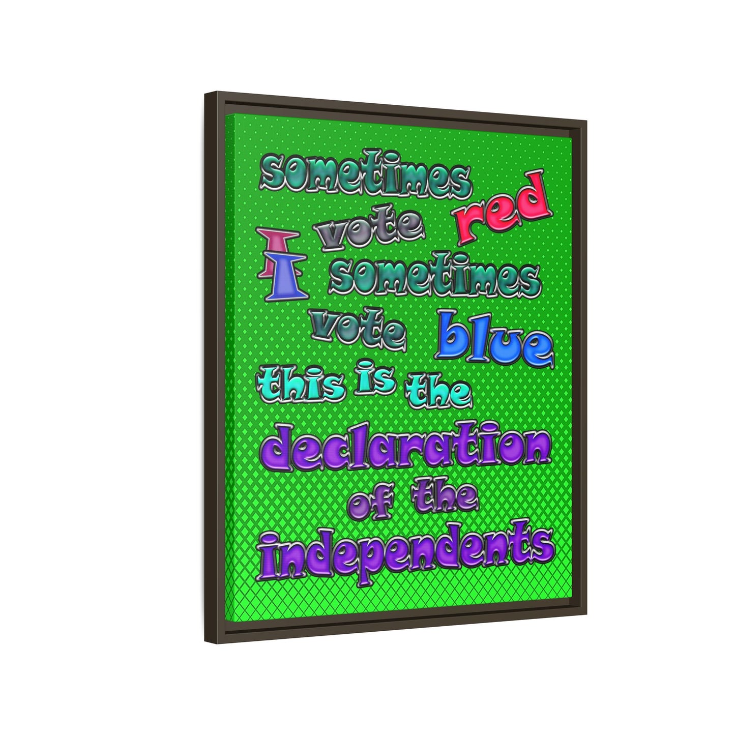 declaration of the independents - framed canvas art (logo green)