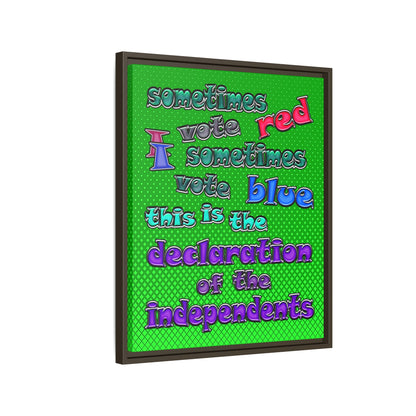 declaration of the independents - framed canvas art (logo green)
