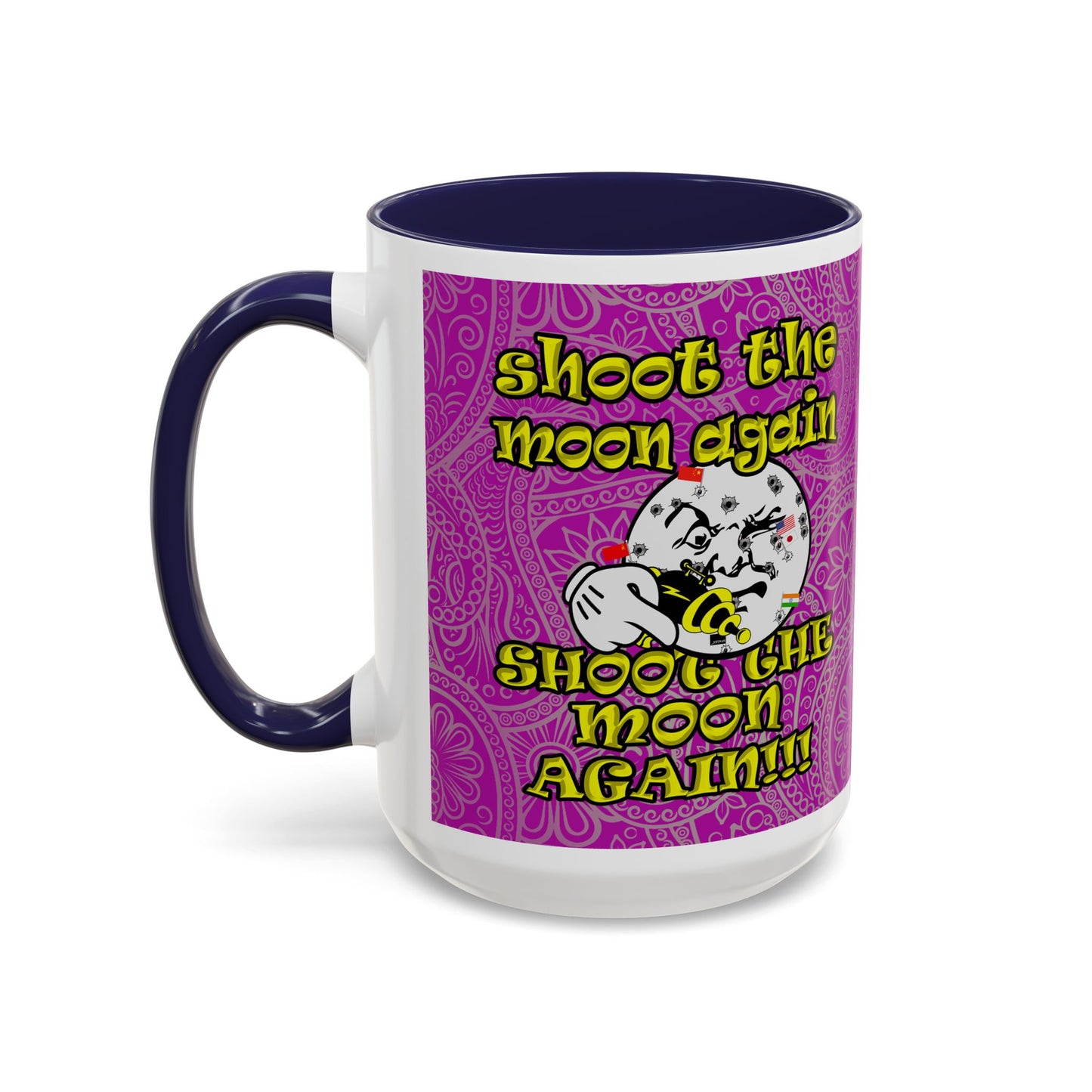 shoot the moon again - Accent Mug (pink swirl)