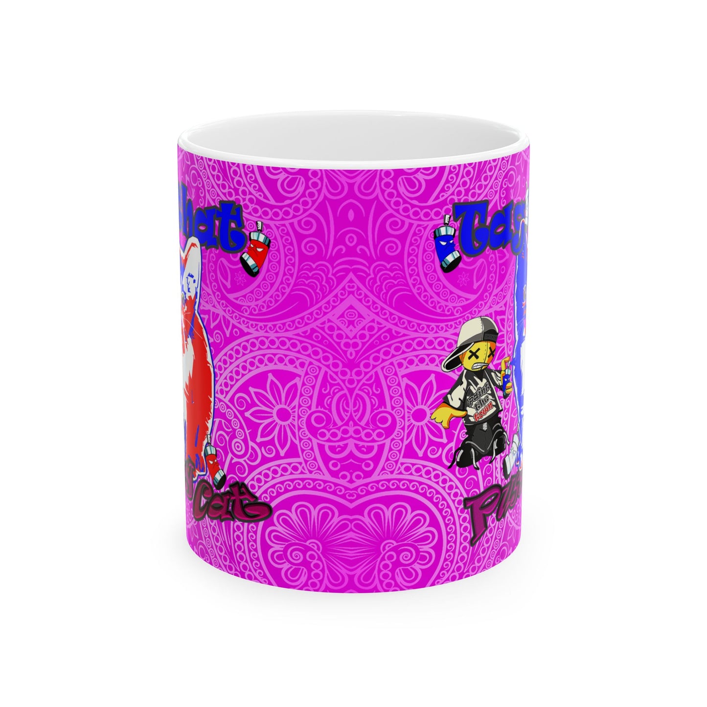 tag that - White Mug (pink swirl)