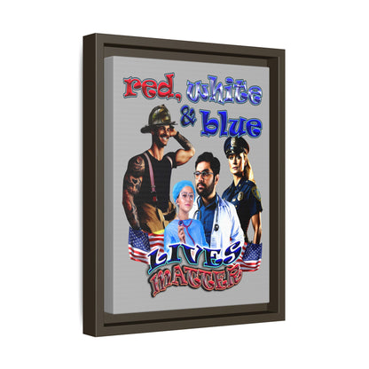 rw&b lives matter - framed canvas art (light grey)