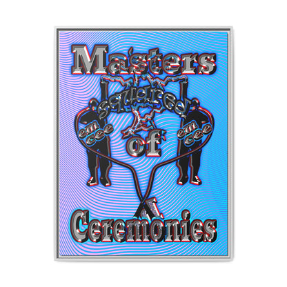 em cee squared - framed canvas art (light blue-purple wave)