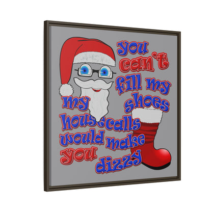 santa's shoes - framed canvas art (grey)