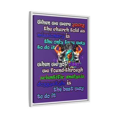 doggystyle - framed canvas art (purple)