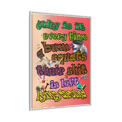 the bum's shit - framed canvas art (yellow-orange wave)