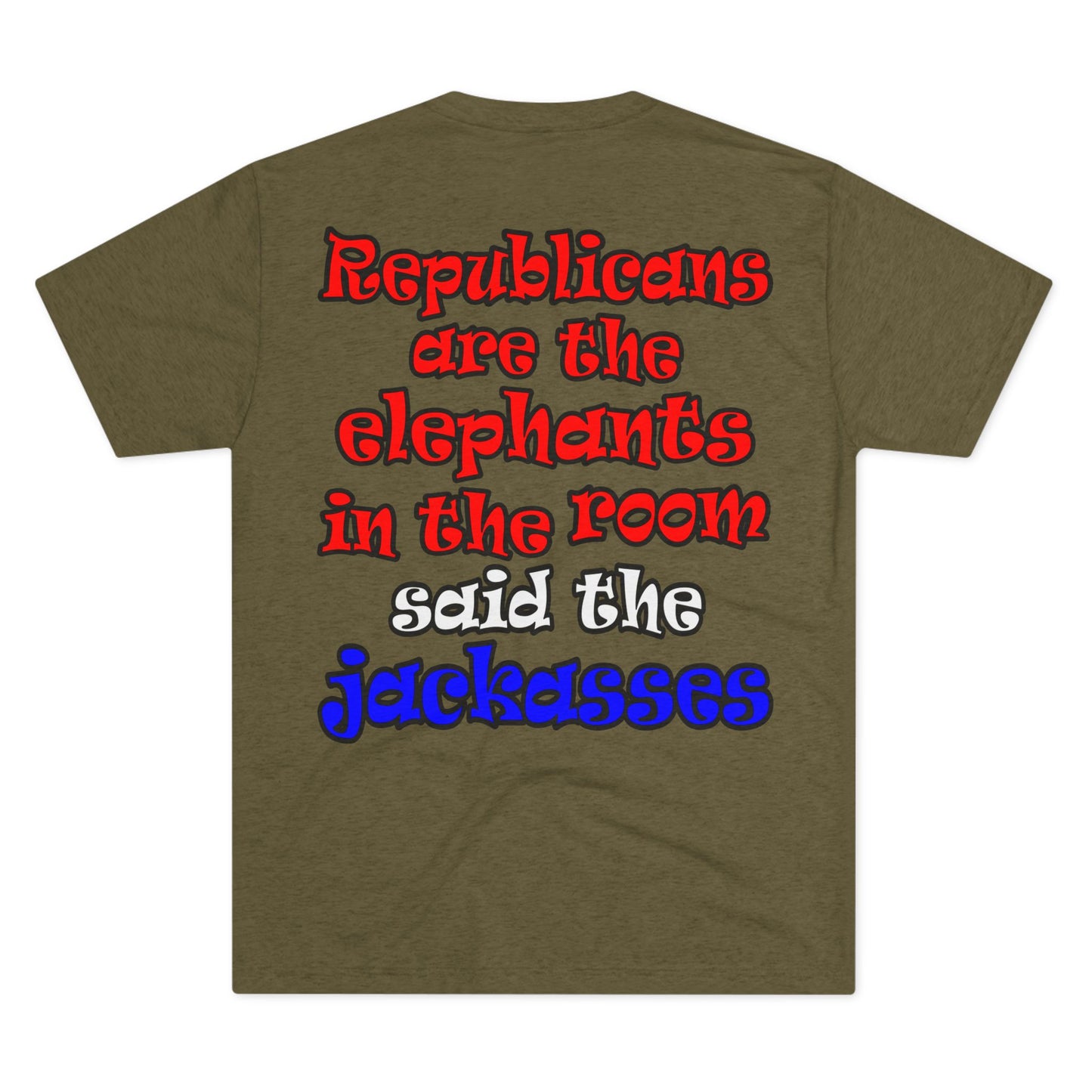 donkeys and elephants - Unisex Tri-Blend Crew Tee