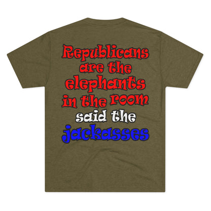 donkeys and elephants - Unisex Tri-Blend Crew Tee