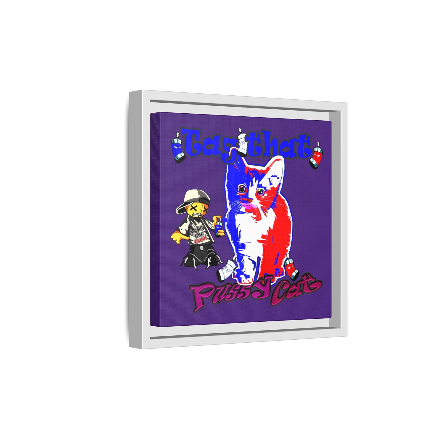 tag that - framed canvas art (purple)