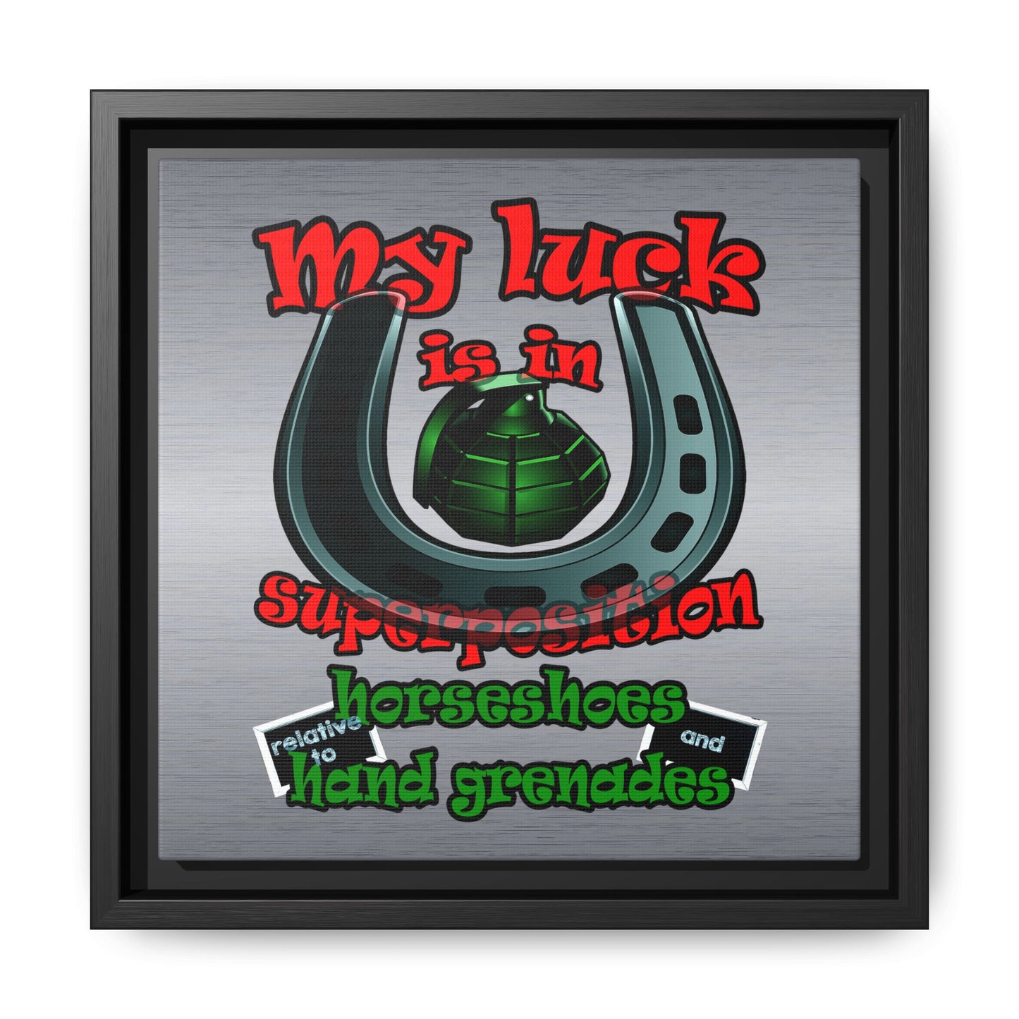 my luck - framed canvas art (brushed nickel)