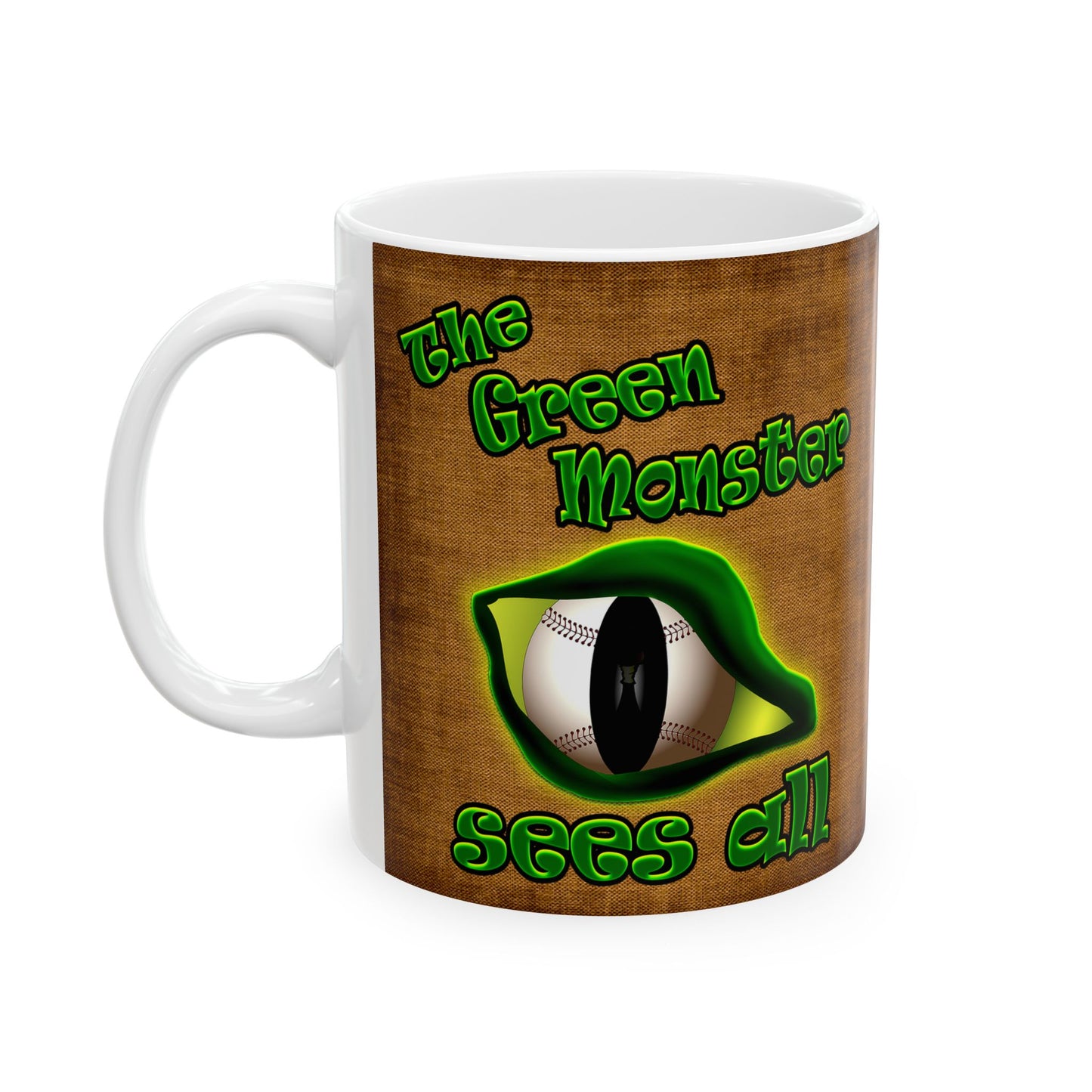 green monster - White Mug (brown papyrus)