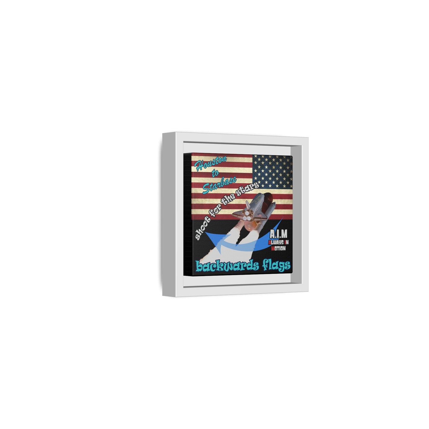 shoot for the stars - framed canvas art (black)