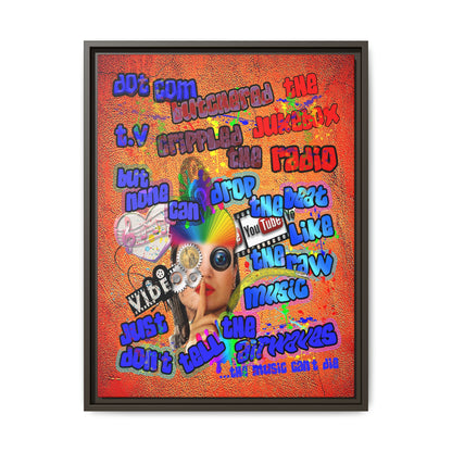 drop the beat - framed canvas art (burnt orange)
