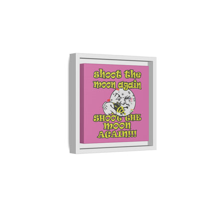 shoot the moon again - framed canvas art (light pink)