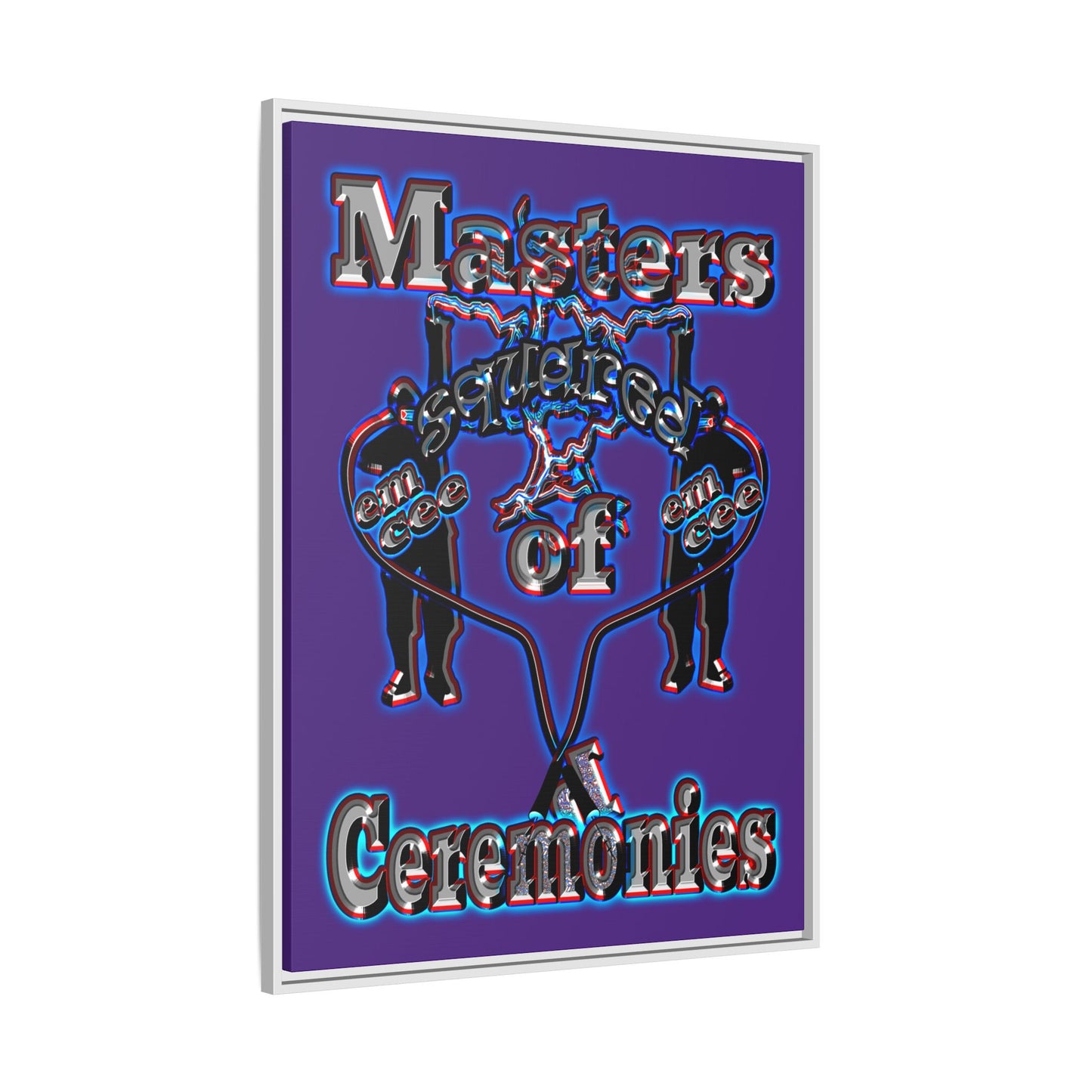 em cee squared - framed canvas art (purple)