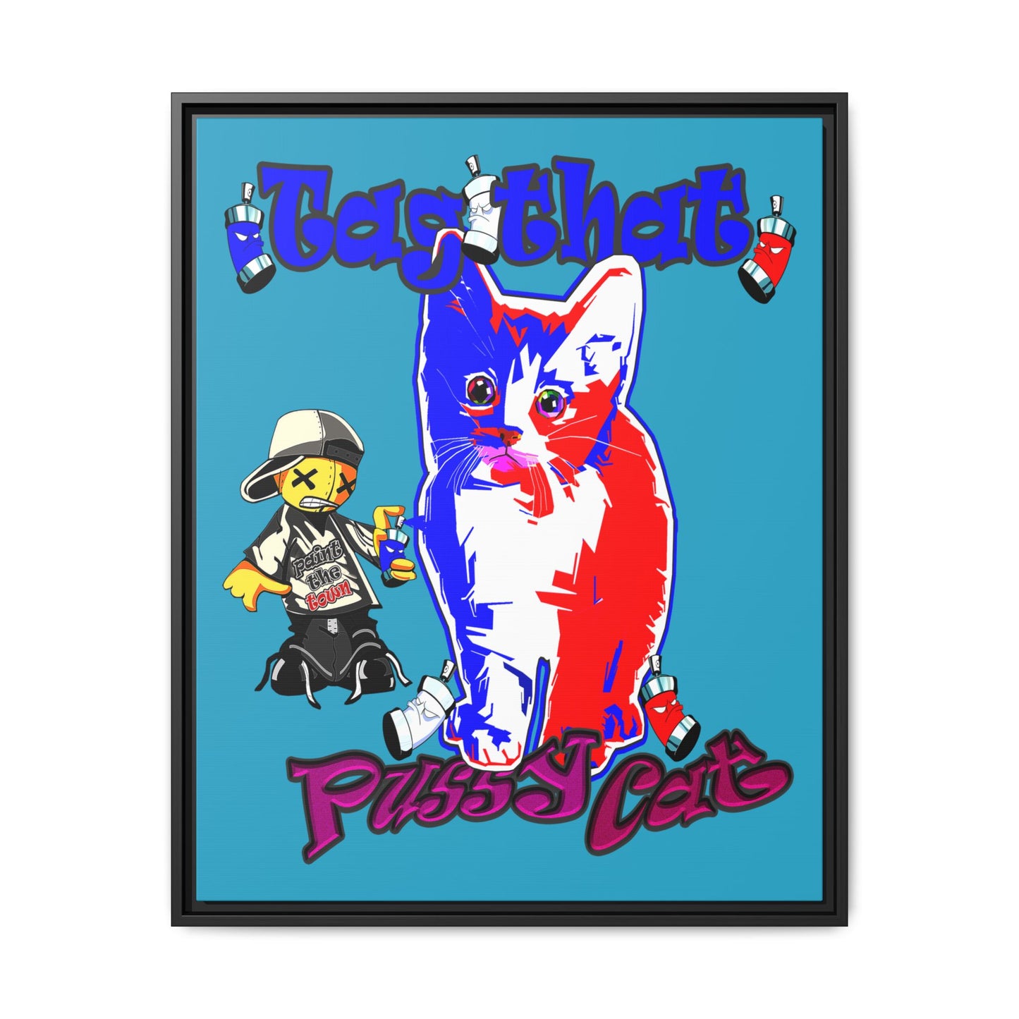 tag that - framed canvas art (turquoise)