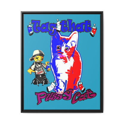 tag that - framed canvas art (turquoise)