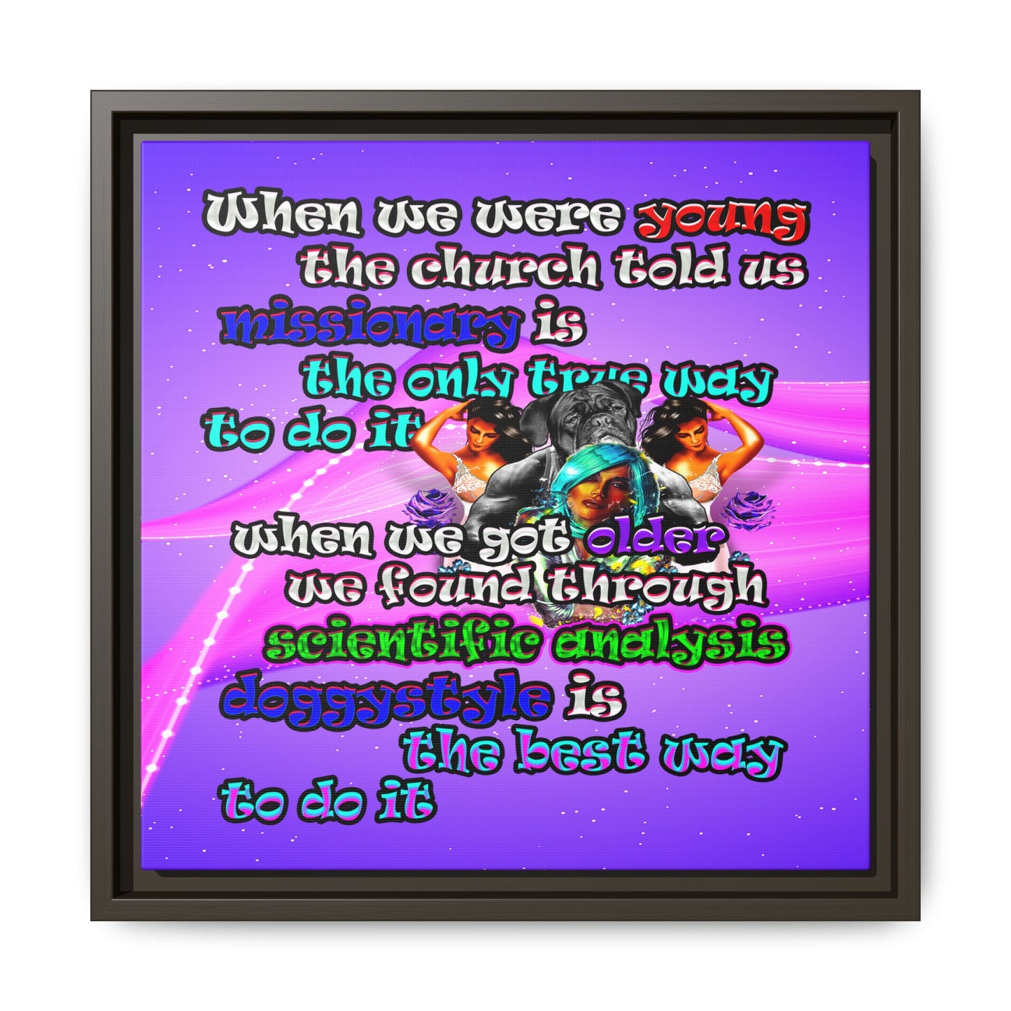 doggystyle - framed canvas art (purple-pink wave)