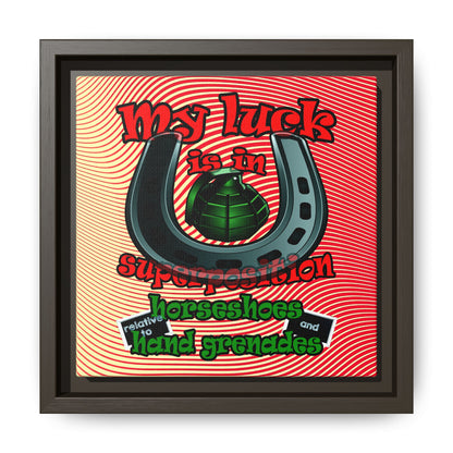 my luck - framed canvas art (yellow-orange wave)
