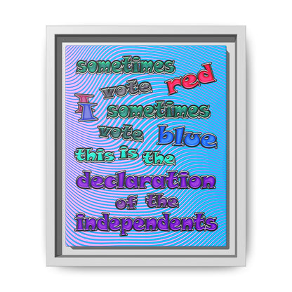 declaration of the independents - framed canvas art (light blue-purple wave)