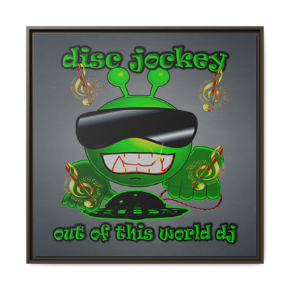 disc jockey - framed canvas art (grey-light grey)