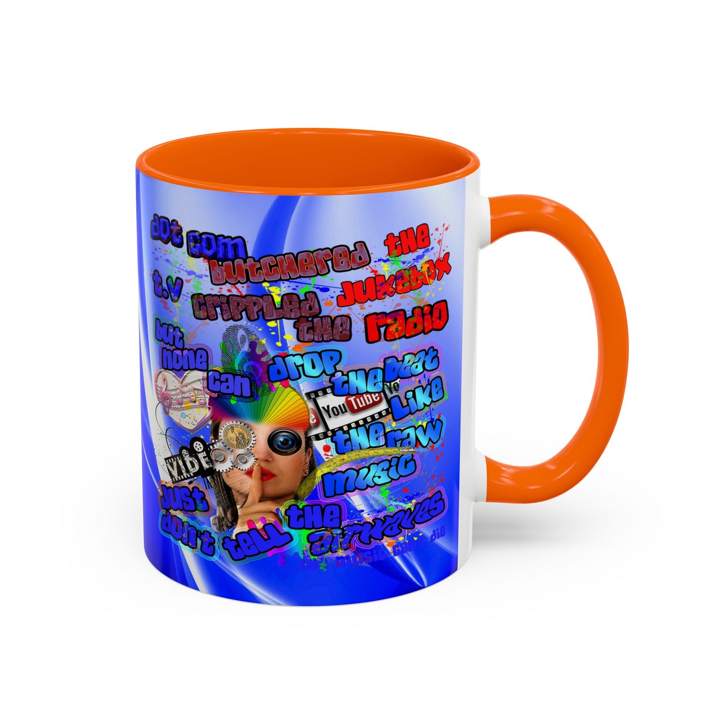 drop the beat - Accent Mug (blue-white wave)