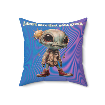 I don't care that your grey - Spun Polyester Square Pillow - (light blue-purple wave)