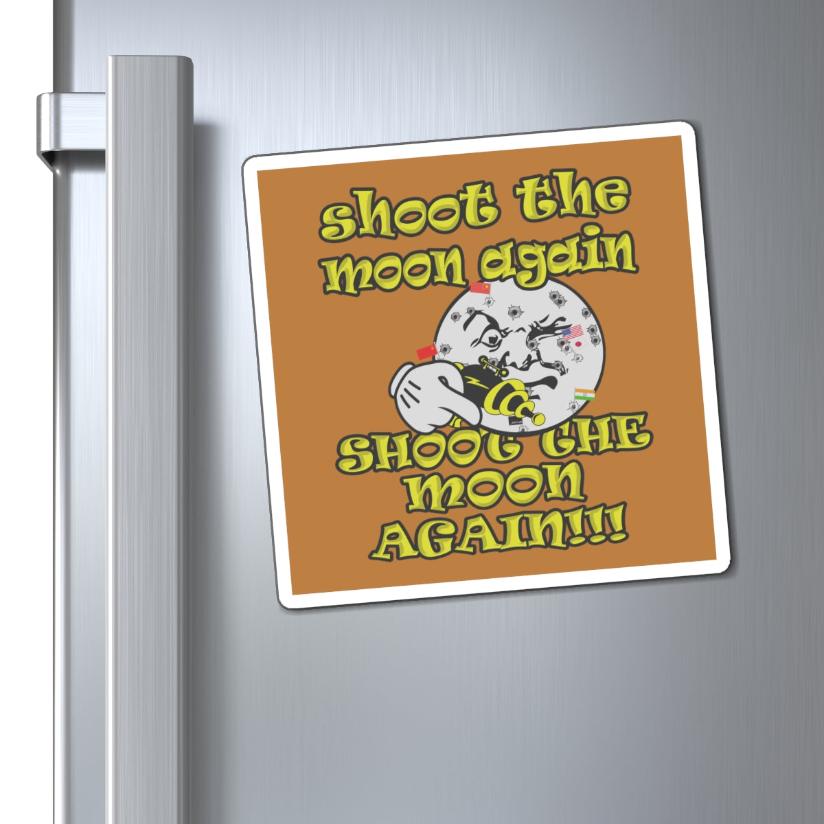shoot the moon again - Magnets - (light brown)