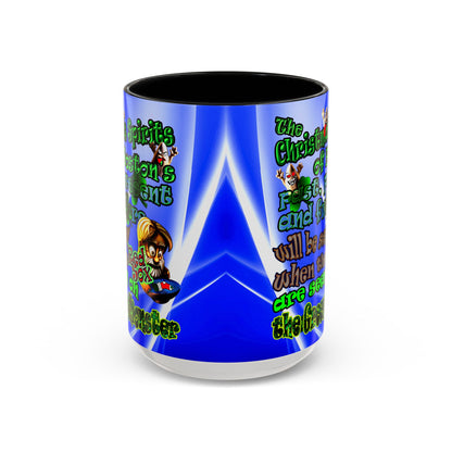 christmas spirits of boston - Accent Mug (blue-white wave)