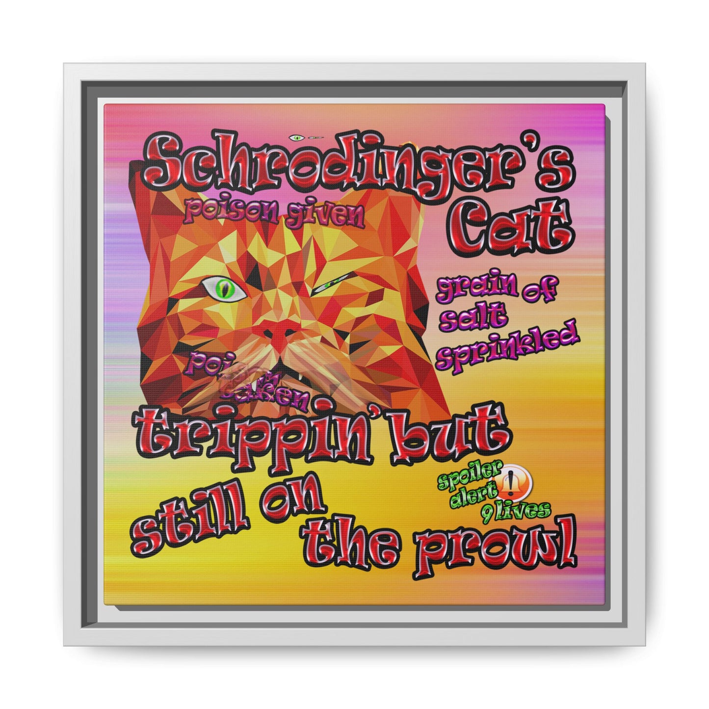 schrodinger's cat - framed canvas art (color blur)