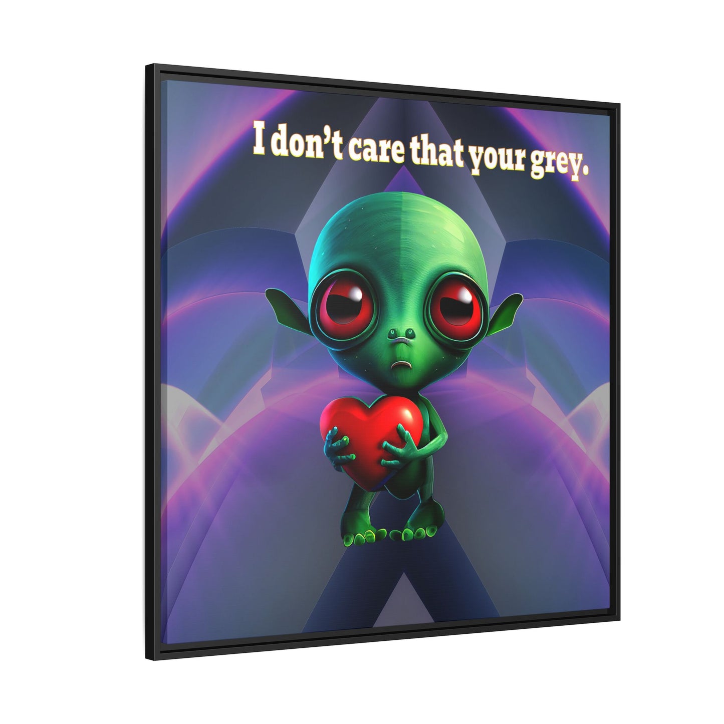 I don't care that your grey - framed canvas art (grey-pink wave)