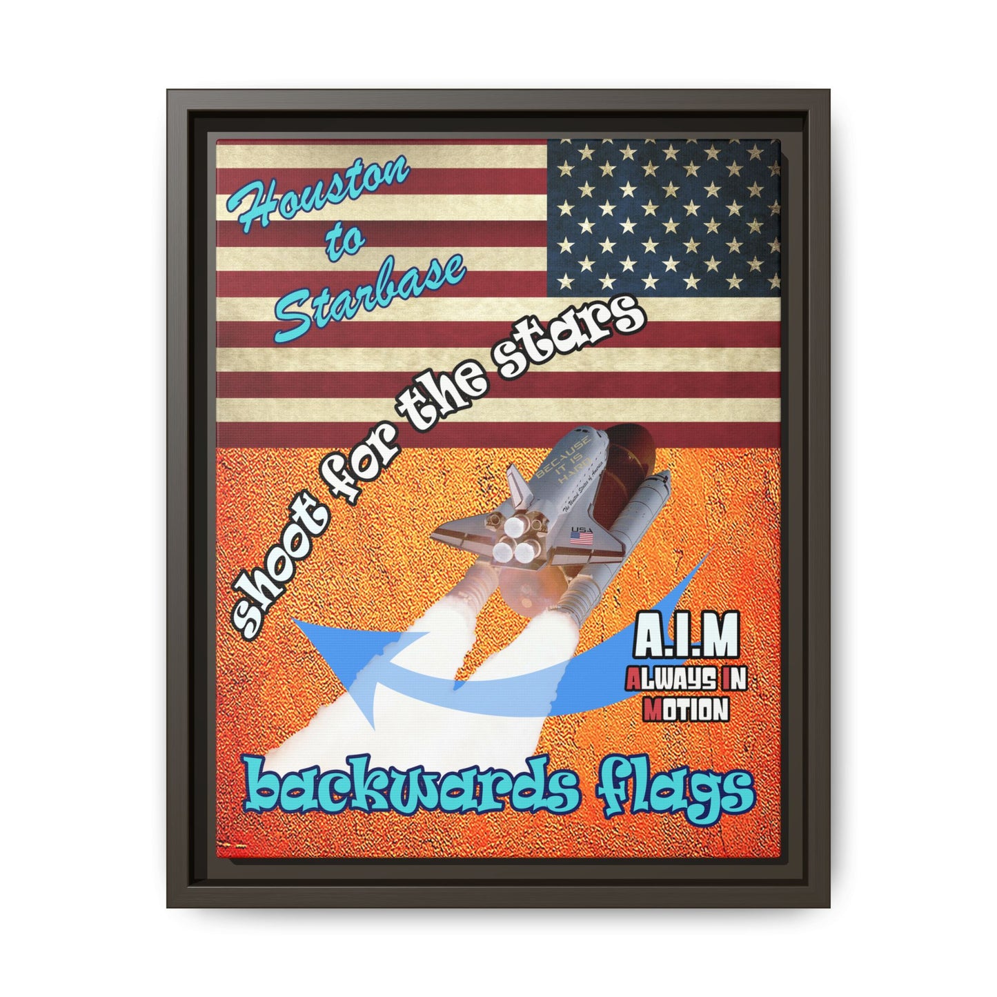 shoot for the stars - framed canvas art (burnt orange)