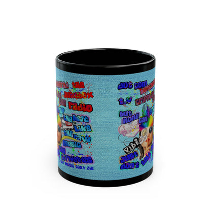 drop the beat - Black Mug (faded blue)