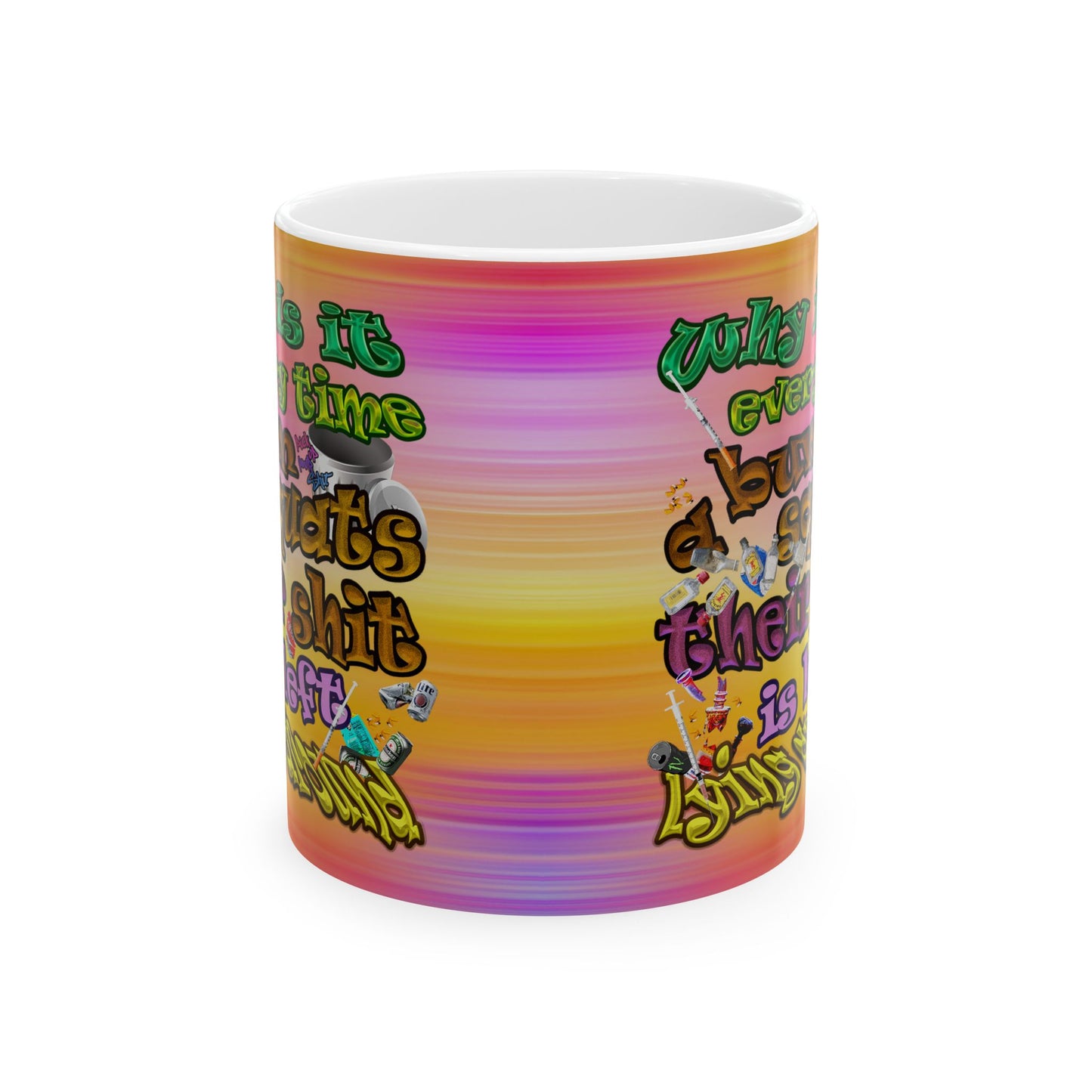 the bum's shit - White Mug (color blur)