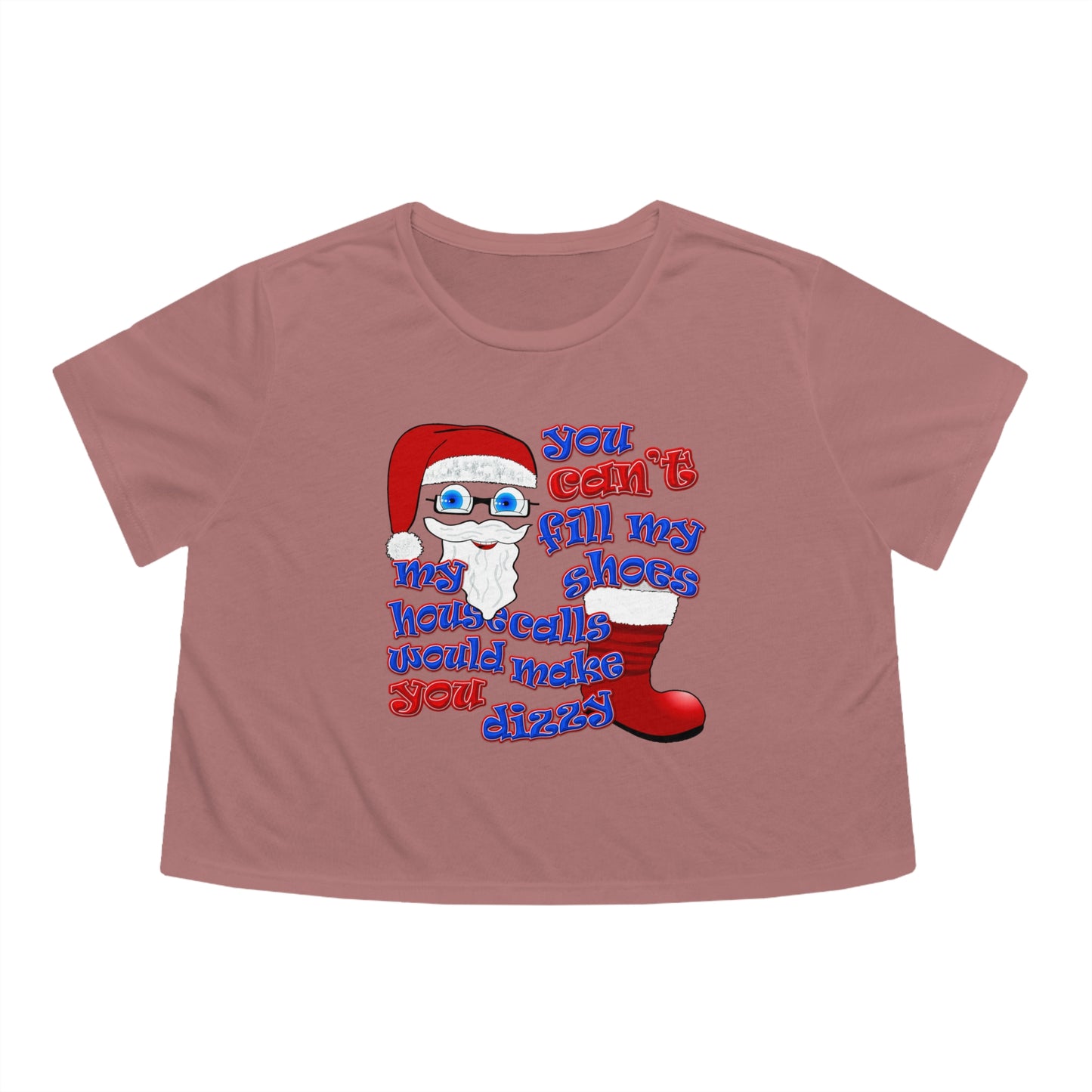 santa's shoes - Women's Flowy Cropped Tee