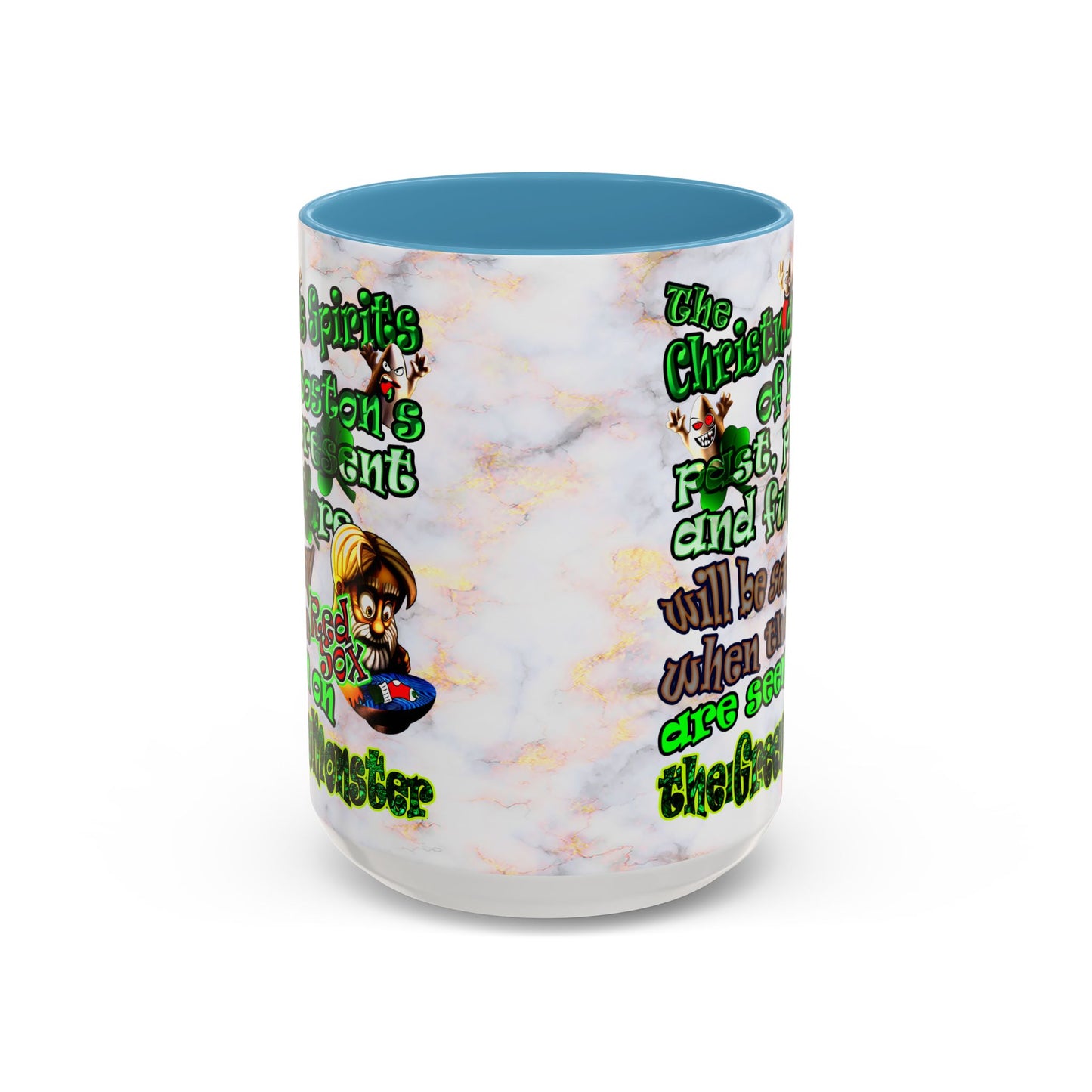 christmas spirits of boston - Accent Mug (white marble)