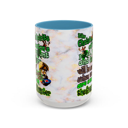 christmas spirits of boston - Accent Mug (white marble)