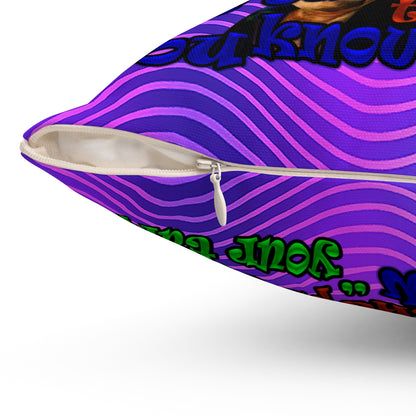 high noon - Spun Polyester Square Pillow - (purple wave)