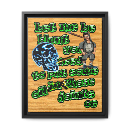 og - framed canvas art (butterscotch wood finish)