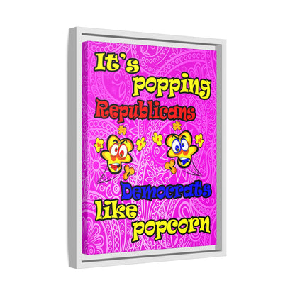 popping like popcorn - framed canvas art (pink swirl)