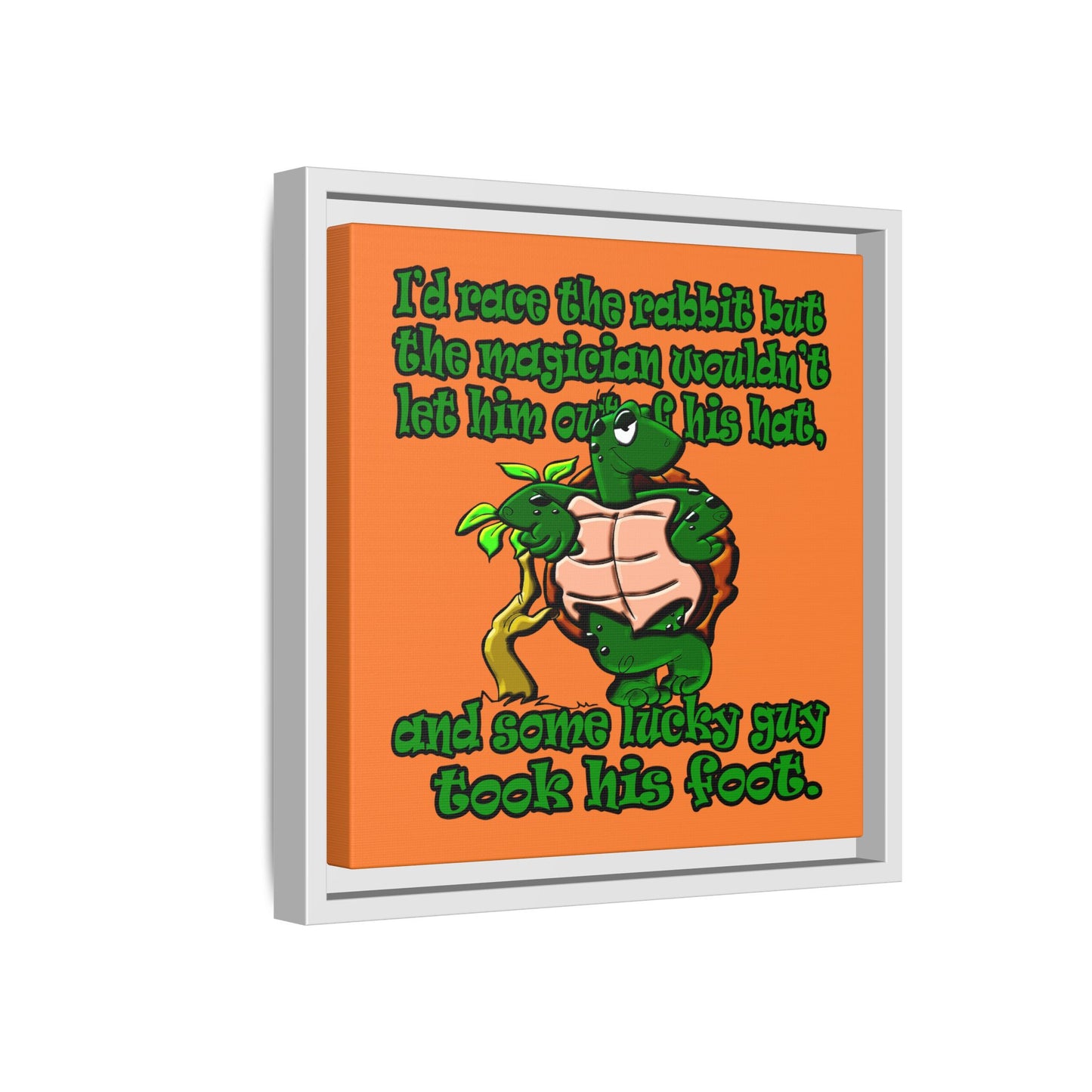 turtle race - framed canvas art (crusta)