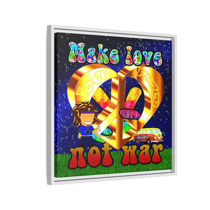love peace - framed canvas art ('snoops' background)