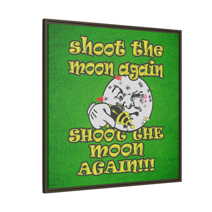 shoot the moon again - framed canvas art (green turf)