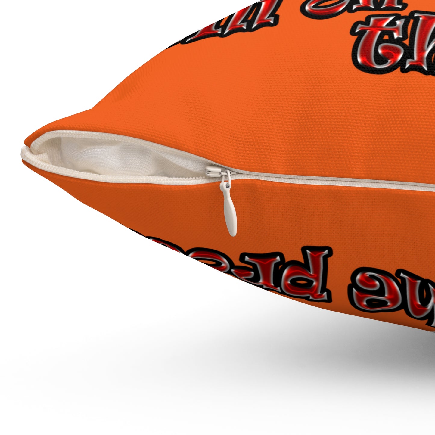 schrodinger's cat - Spun Polyester Square Pillow - (orange)