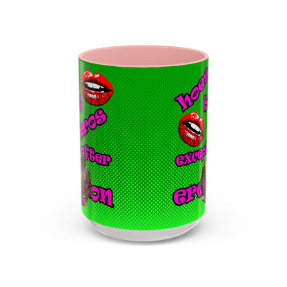 hoes b4 bros - Accent Mug (logo green)