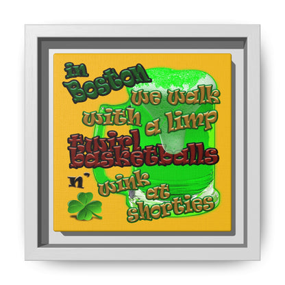 celtics logo - framed canvas art (yellow)