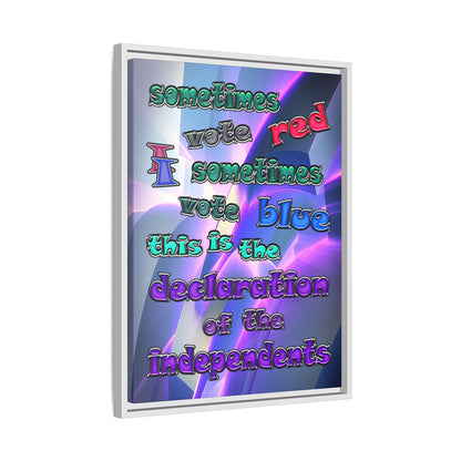 declaration of the independents - framed canvas art (grey-pink wave)