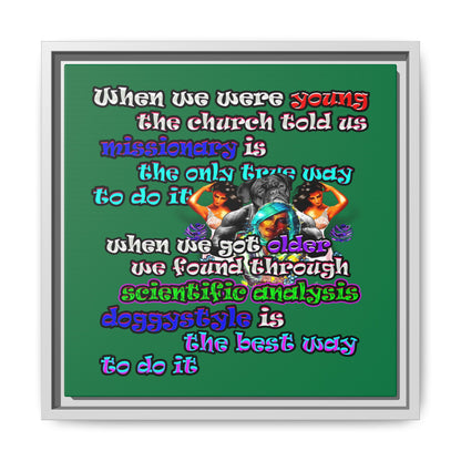 doggystyle - framed canvas art (dark green)