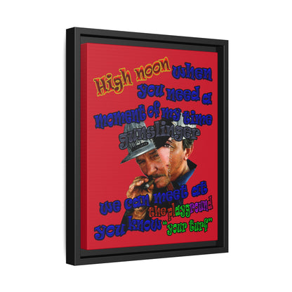 high noon - framed canvas art (dark red)